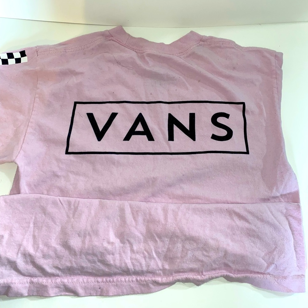 Baby pink and black vans shirt